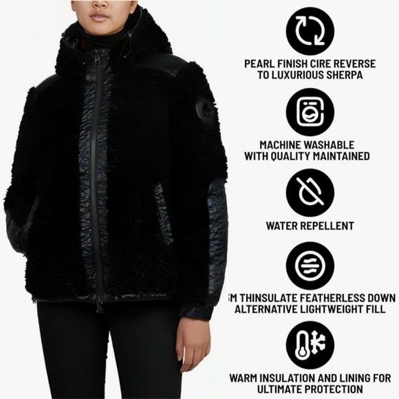 NWT Pajar Reversible 'Snow' Insulated Puffer Jacket Black Sz L - Picture 10 of 16